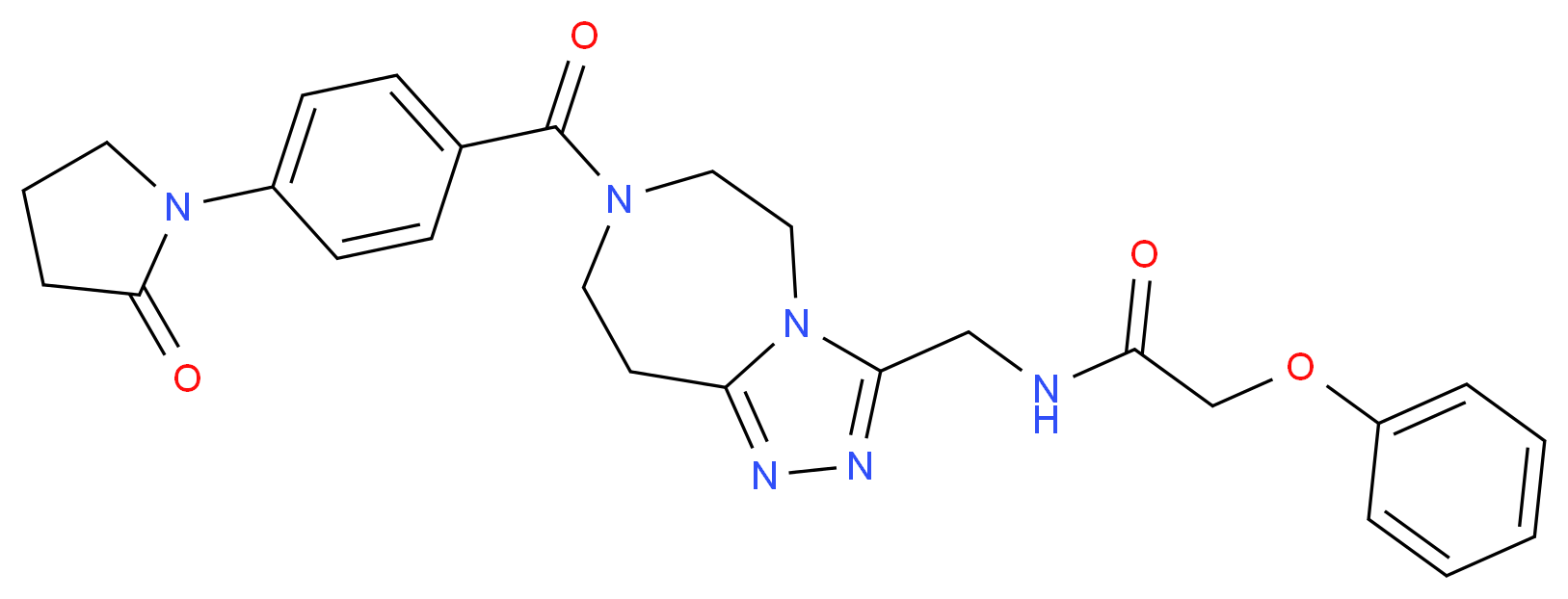 N-({7-[4-(2-oxo-1-pyrrolidinyl)benzoyl]-6,7,8,9-tetrahydro-5H-[1,2,4]triazolo[4,3-d][1,4]diazepin-3-yl}methyl)-2-phenoxyacetamide_分子结构_CAS_)