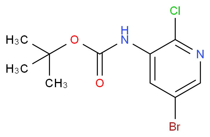 tert-Butyl (5-bromo-2-chloropyridin-3-yl)carbamate_分子结构_CAS_193888-15-2)