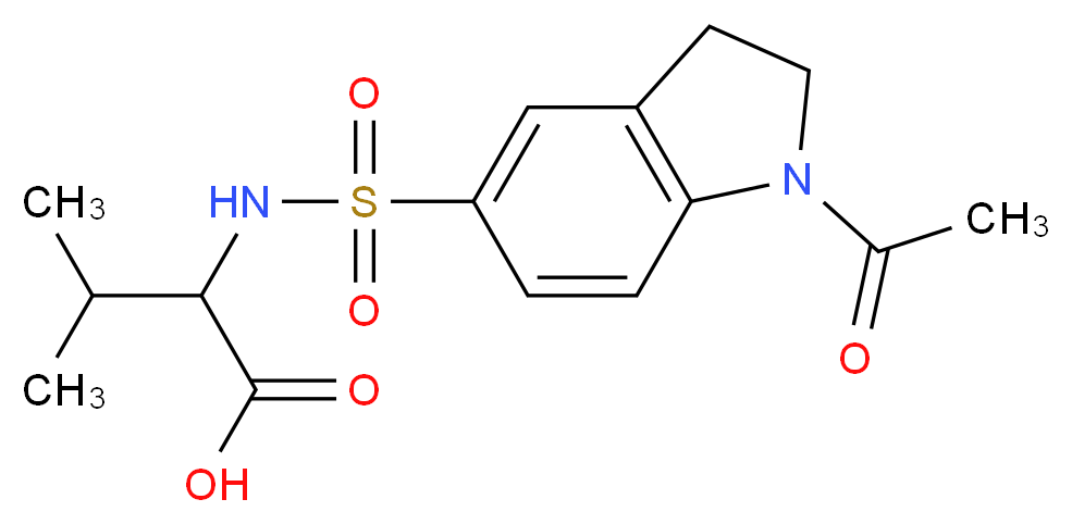 2-{[(1-Acetyl-2,3-dihydro-1H-indol-5-yl)sulfonyl]-amino}-3-methylbutanoic acid_分子结构_CAS_)