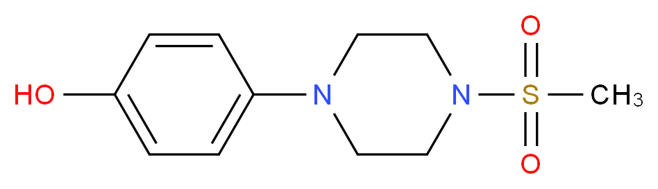 4-(4-(Methylsulfonyl)piperazin-1-yl)phenol_分子结构_CAS_)