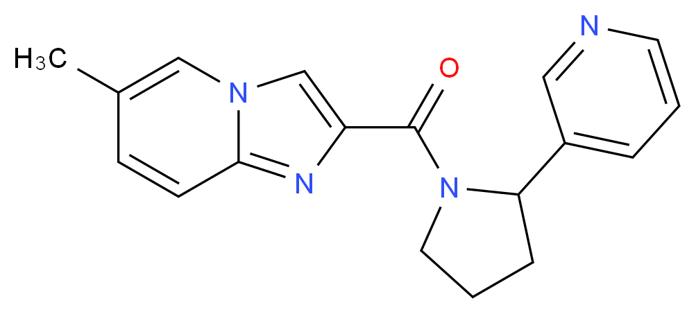 6-methyl-2-{[2-(3-pyridinyl)-1-pyrrolidinyl]carbonyl}imidazo[1,2-a]pyridine_分子结构_CAS_)