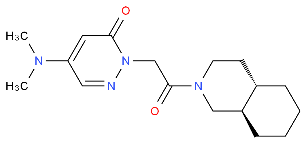 5-(dimethylamino)-2-{2-[(4aS*,8aR*)-octahydroisoquinolin-2(1H)-yl]-2-oxoethyl}pyridazin-3(2H)-one_分子结构_CAS_)