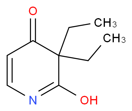 3,3-diethyl-2-hydroxy-3,4-dihydropyridin-4-one_分子结构_CAS_77-04-3