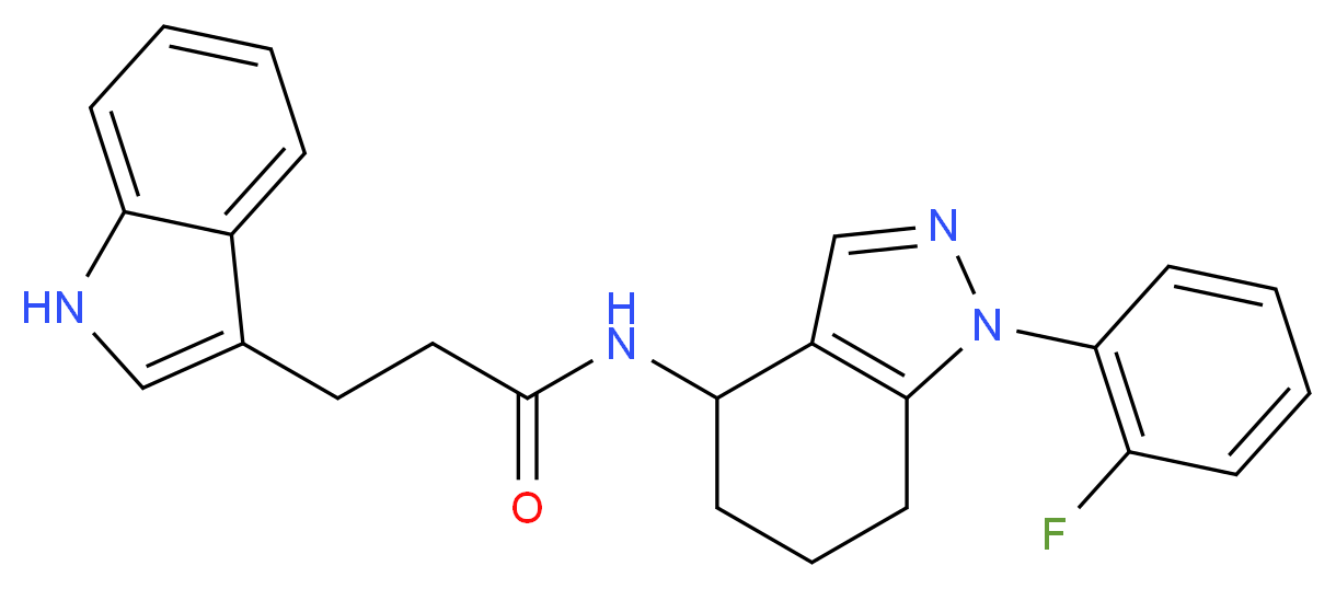N-[1-(2-fluorophenyl)-4,5,6,7-tetrahydro-1H-indazol-4-yl]-3-(1H-indol-3-yl)propanamide_分子结构_CAS_)