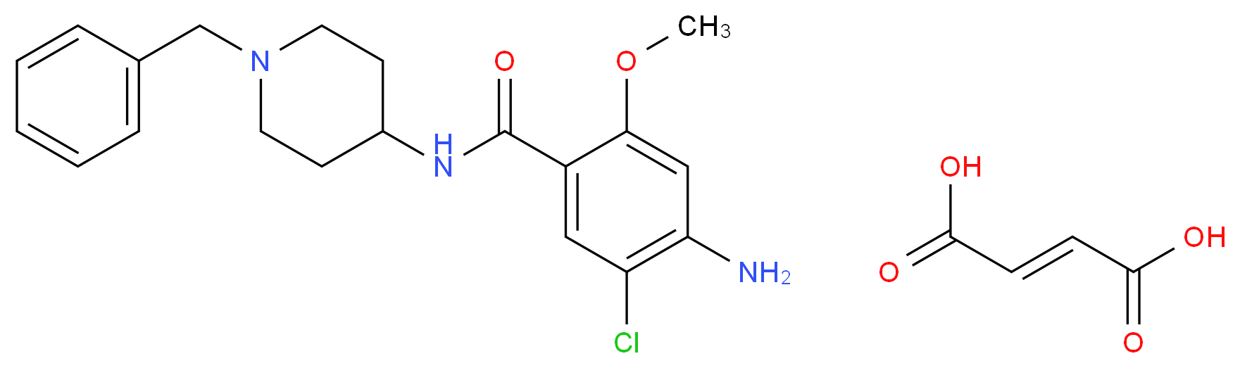 (2E)-but-2-enedioic acid; 4-amino-N-(1-benzylpiperidin-4-yl)-5-chloro-2-methoxybenzamide_分子结构_CAS_84370-95-6