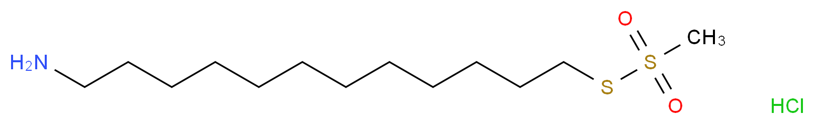 12-(methanesulfonylsulfanyl)dodecan-1-amine hydrochloride_分子结构_CAS_1246816-18-1