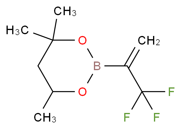 4,4,6-trimethyl-2-(3,3,3-trifluoroprop-1-en-2-yl)-1,3,2-dioxaborinane_分子结构_CAS_1011460-68-6