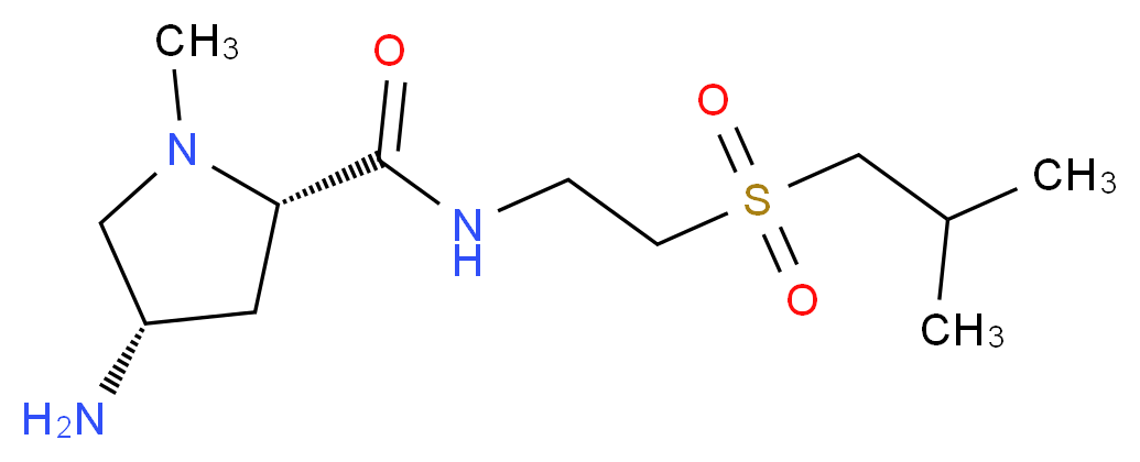 (2S,4S)-4-amino-N-[2-(isobutylsulfonyl)ethyl]-1-methylpyrrolidine-2-carboxamide_分子结构_CAS_)