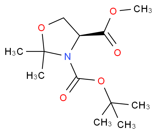 3-tert-butyl 4-methyl (4S)-2,2-dimethyl-1,3-oxazolidine-3,4-dicarboxylate_分子结构_CAS_95715-86-9