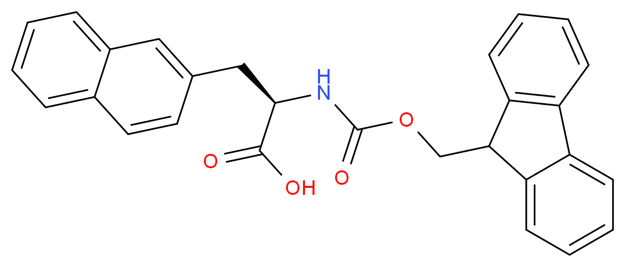 (2R)-2-({[(9H-fluoren-9-yl)methoxy]carbonyl}amino)-3-(naphthalen-2-yl)propanoic acid_分子结构_CAS_112883-43-9