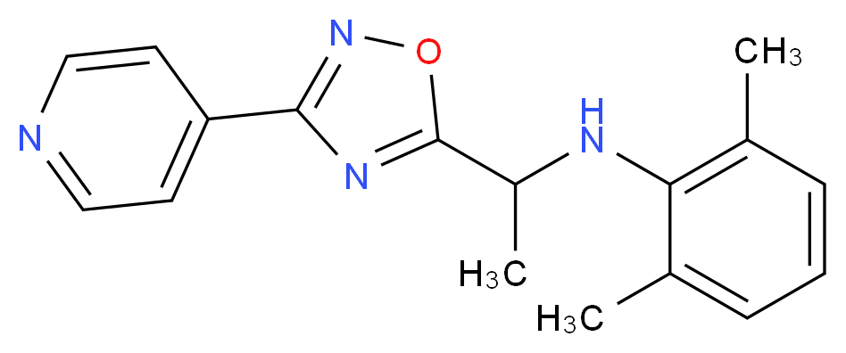 (2,6-dimethylphenyl){1-[3-(4-pyridinyl)-1,2,4-oxadiazol-5-yl]ethyl}amine_分子结构_CAS_)