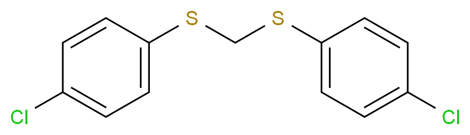 1-chloro-4-({[(4-chlorophenyl)sulfanyl]methyl}sulfanyl)benzene_分子结构_CAS_2393-97-7