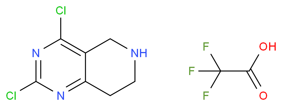 2,4-dichloro-5H,6H,7H,8H-pyrido[4,3-d]pyrimidine; trifluoroacetic acid_分子结构_CAS_1172930-59-4