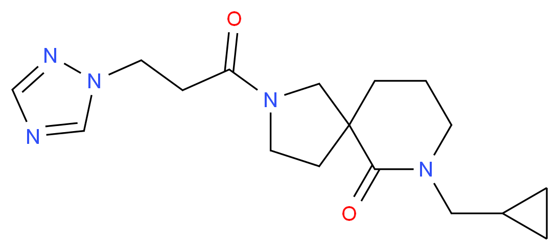 7-(cyclopropylmethyl)-2-[3-(1H-1,2,4-triazol-1-yl)propanoyl]-2,7-diazaspiro[4.5]decan-6-one_分子结构_CAS_)