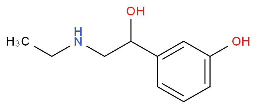 3-[2-(ethylamino)-1-hydroxyethyl]phenol_分子结构_CAS_709-55-7