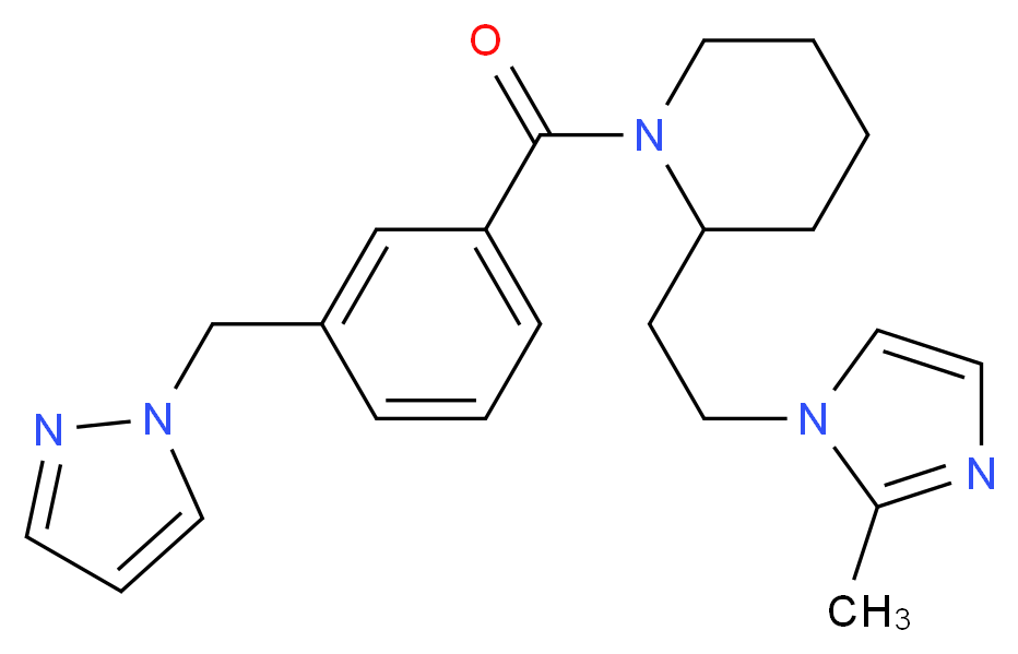 2-[2-(2-methyl-1H-imidazol-1-yl)ethyl]-1-[3-(1H-pyrazol-1-ylmethyl)benzoyl]piperidine_分子结构_CAS_)