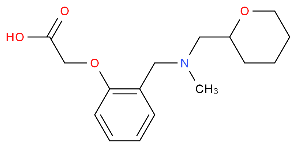 (2-{[methyl(tetrahydro-2H-pyran-2-ylmethyl)amino]methyl}phenoxy)acetic acid_分子结构_CAS_)