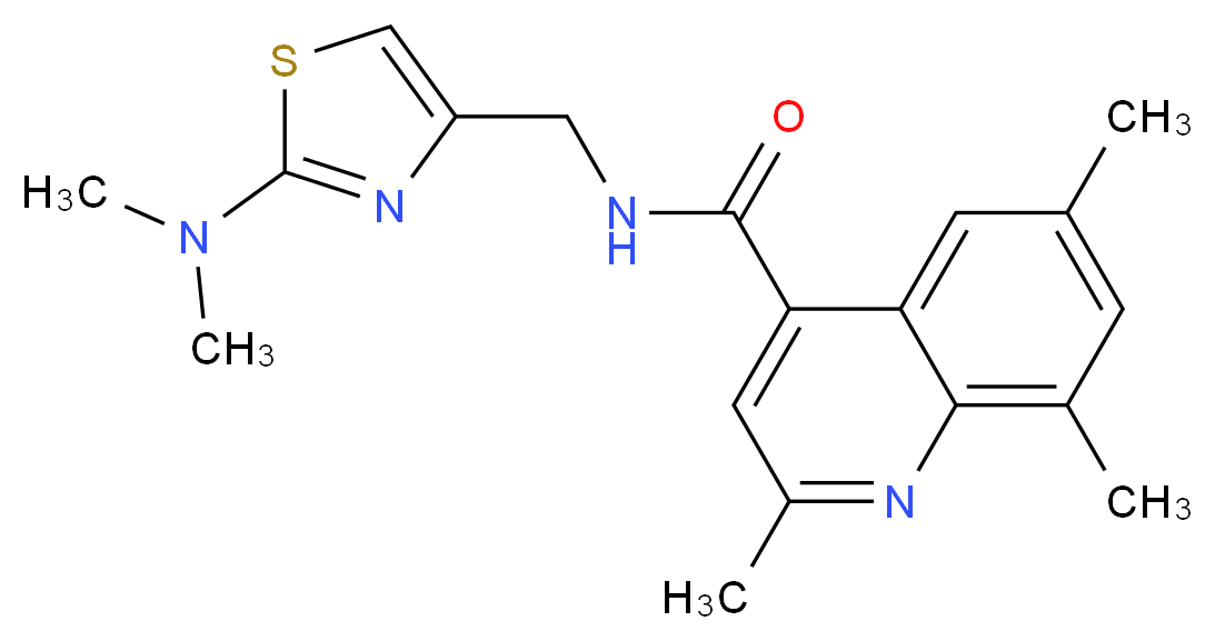 N-{[2-(dimethylamino)-1,3-thiazol-4-yl]methyl}-2,6,8-trimethyl-4-quinolinecarboxamide_分子结构_CAS_)