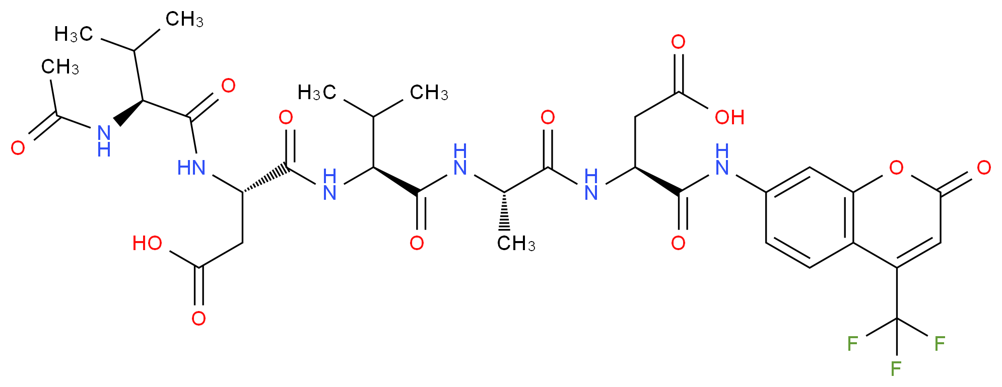 Ac-Val-Asp-Val-Ala-Asp-7-Amino-4-trifluoromethylcoumarin_分子结构_CAS_)