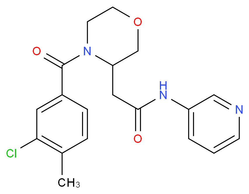 2-[4-(3-chloro-4-methylbenzoyl)-3-morpholinyl]-N-3-pyridinylacetamide_分子结构_CAS_)
