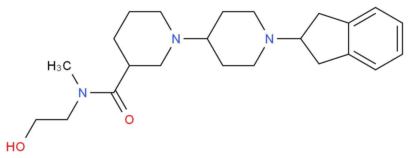 1'-(2,3-dihydro-1H-inden-2-yl)-N-(2-hydroxyethyl)-N-methyl-1,4'-bipiperidine-3-carboxamide_分子结构_CAS_)