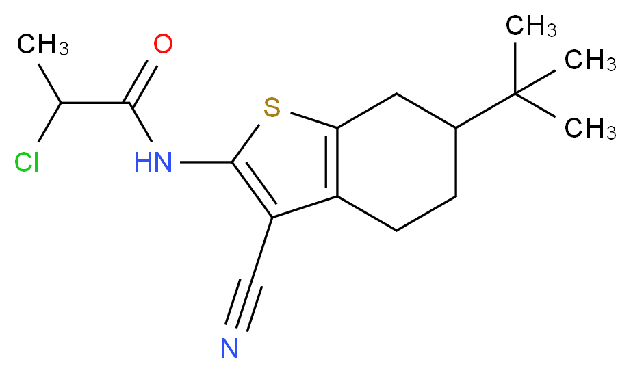 N-(6-tert-Butyl-3-cyano-4,5,6,7-tetrahydro-1-benzothien-2-yl)-2-chloropropanamide_分子结构_CAS_)