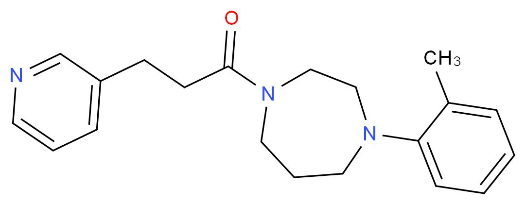 1-(2-methylphenyl)-4-[3-(3-pyridinyl)propanoyl]-1,4-diazepane_分子结构_CAS_)