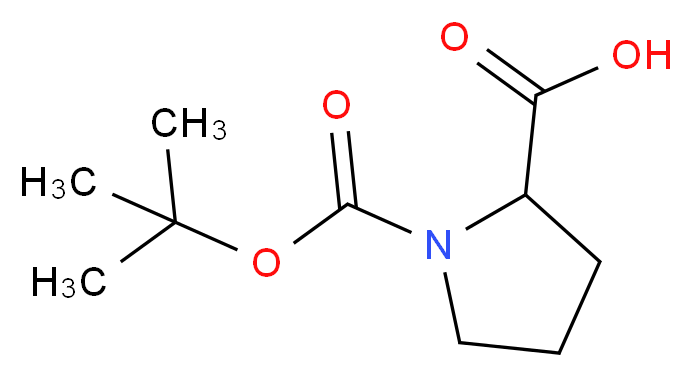 1-(tert-butoxycarbonyl)proline_分子结构_CAS_)