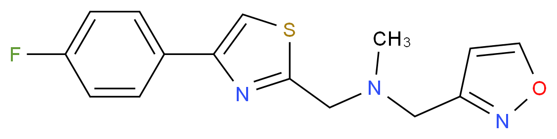 1-[4-(4-fluorophenyl)-1,3-thiazol-2-yl]-N-(isoxazol-3-ylmethyl)-N-methylmethanamine_分子结构_CAS_)