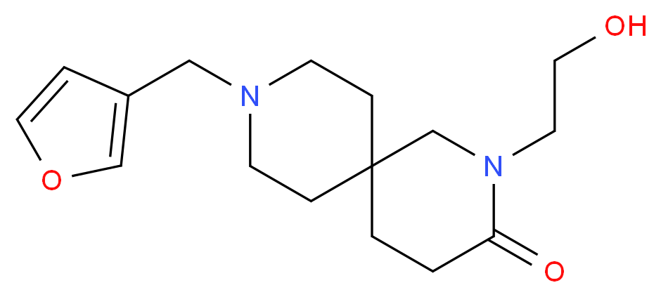 9-(3-furylmethyl)-2-(2-hydroxyethyl)-2,9-diazaspiro[5.5]undecan-3-one_分子结构_CAS_)