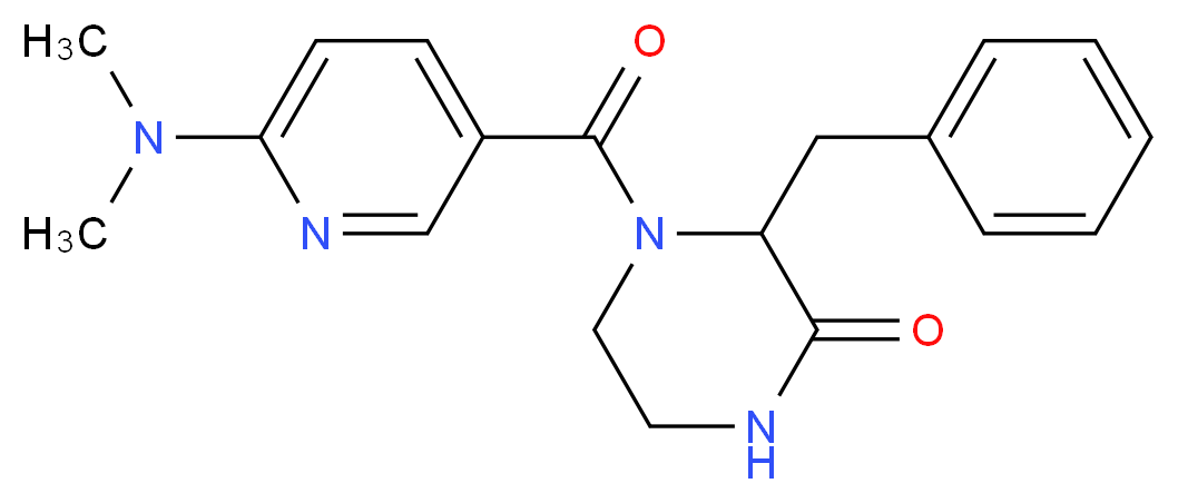 3-benzyl-4-{[6-(dimethylamino)pyridin-3-yl]carbonyl}piperazin-2-one_分子结构_CAS_)