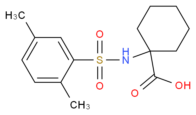 1-(2,5-dimethylbenzenesulfonamido)cyclohexane-1-carboxylic acid_分子结构_CAS_690646-16-3