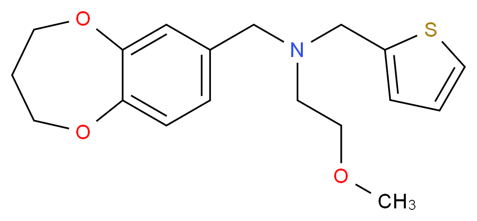 (3,4-dihydro-2H-1,5-benzodioxepin-7-ylmethyl)(2-methoxyethyl)(2-thienylmethyl)amine_分子结构_CAS_)