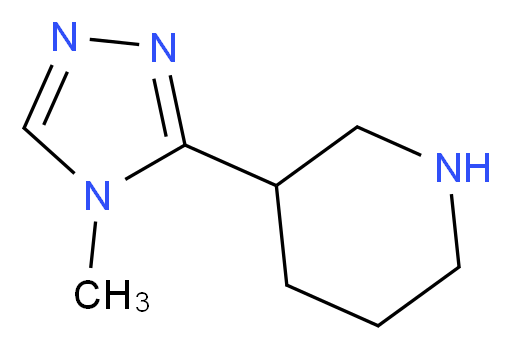 3-(4-methyl-4H-1,2,4-triazol-3-yl)piperidine_分子结构_CAS_661470-61-7