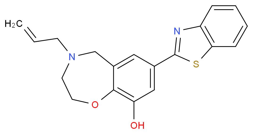 4-allyl-7-(1,3-benzothiazol-2-yl)-2,3,4,5-tetrahydro-1,4-benzoxazepin-9-ol_分子结构_CAS_)