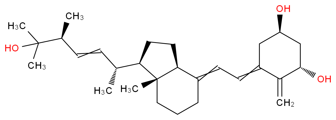 (1R,3S)-5-{2-[(1R,3aS,7aR)-1-[(2R,5S)-6-hydroxy-5,6-dimethylhept-3-en-2-yl]-7a-methyl-octahydro-1H-inden-4-ylidene]ethylidene}-4-methylidenecyclohexane-1,3-diol_分子结构_CAS_60133-18-8