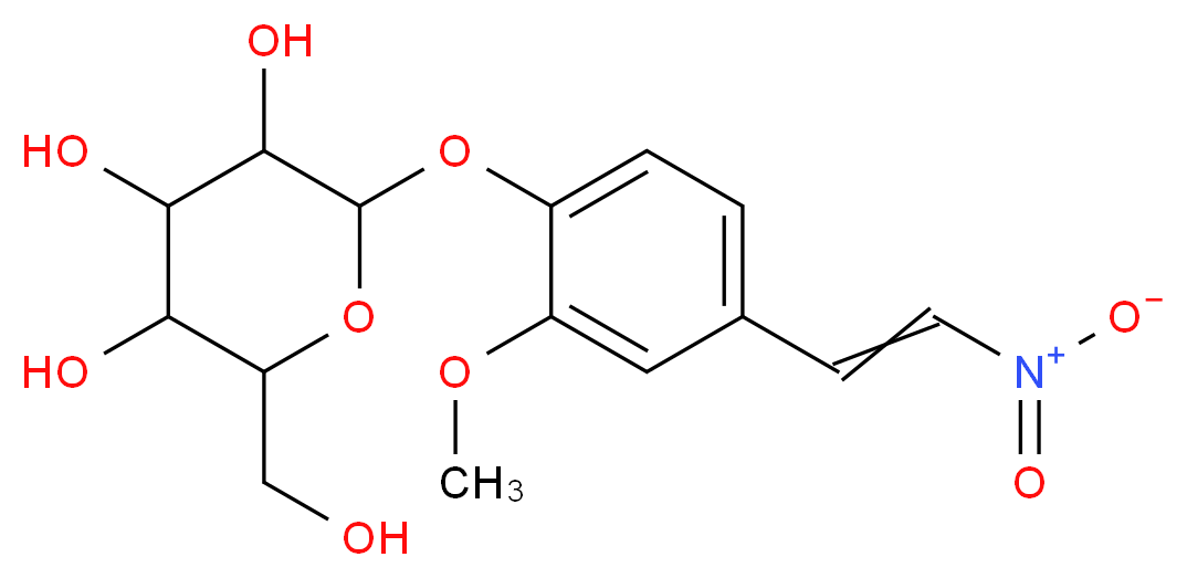 2-(hydroxymethyl)-6-[2-methoxy-4-(2-nitroethenyl)phenoxy]oxane-3,4,5-triol_分子结构_CAS_70622-78-5