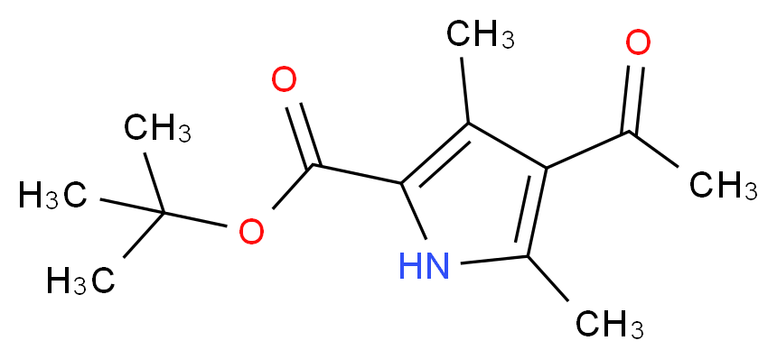 4-乙酰基-3,5-二甲基-2-吡咯羧酸叔丁酯_分子结构_CAS_63040-83-5)