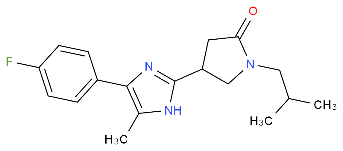 4-[4-(4-fluorophenyl)-5-methyl-1H-imidazol-2-yl]-1-isobutyl-2-pyrrolidinone_分子结构_CAS_)