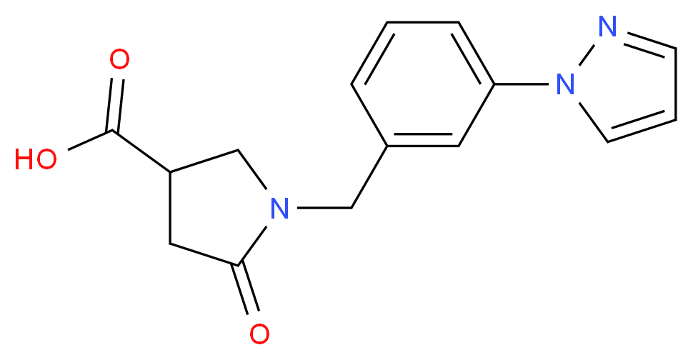 5-oxo-1-[3-(1H-pyrazol-1-yl)benzyl]pyrrolidine-3-carboxylic acid_分子结构_CAS_)