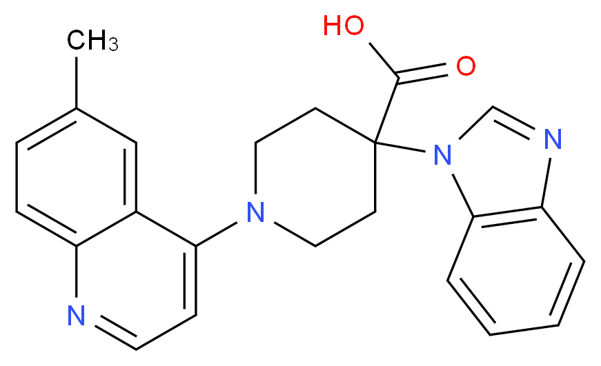 4-(1H-benzimidazol-1-yl)-1-(6-methylquinolin-4-yl)piperidine-4-carboxylic acid_分子结构_CAS_)