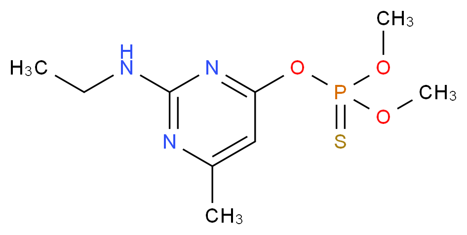 N-去乙基-甲基嘧啶磷_分子结构_CAS_67018-59-1)