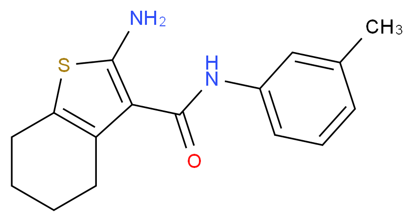 2-Amino-N-(3-methylphenyl)-4,5,6,7-tetrahydro-1-benzothiophene-3-carboxamide_分子结构_CAS_)