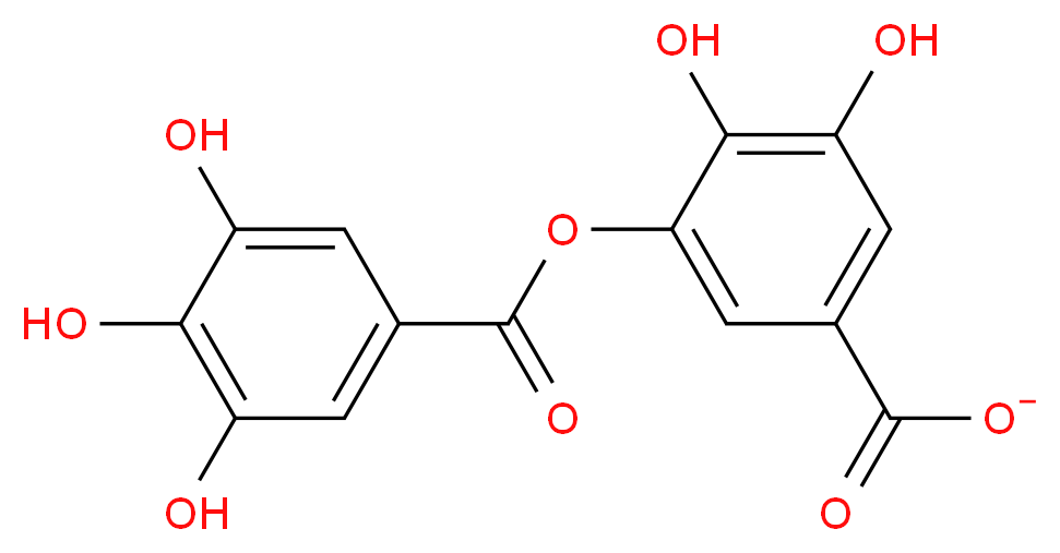 3,4-dihydroxy-5-(3,4,5-trihydroxybenzoyloxy)benzoate_分子结构_CAS_536-08-3