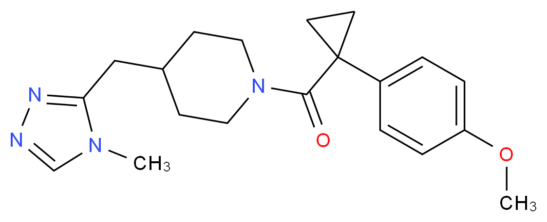 1-{[1-(4-methoxyphenyl)cyclopropyl]carbonyl}-4-[(4-methyl-4H-1,2,4-triazol-3-yl)methyl]piperidine_分子结构_CAS_)