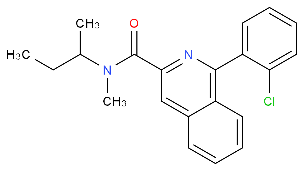 1-(2-CHLOROPHENYL)-N-METHYL-N-(1-METHYLPROPYL)-3-ISOQUINOLINECARBOXAMIDE_分子结构_CAS_85532-75-8)