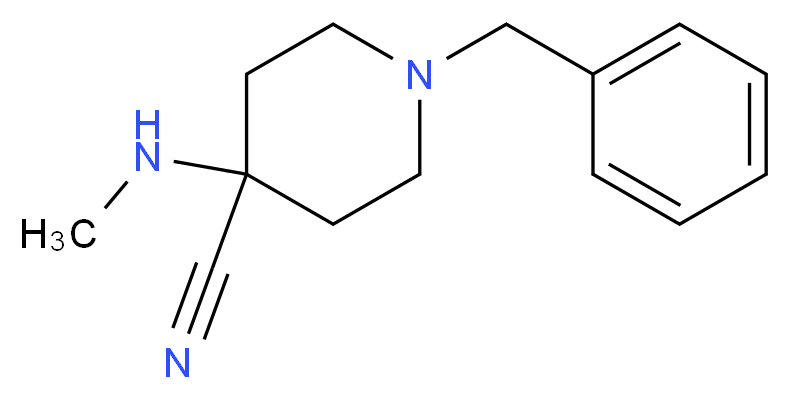 1-benzyl-4-(methylamino)piperidine-4-carbonitrile_分子结构_CAS_953-79-7