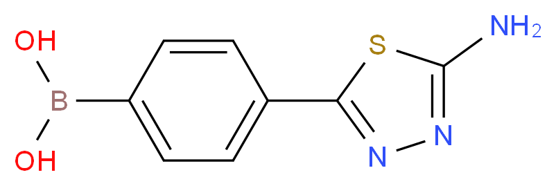 (4-(5-Amino-1,3,4-thiadiazol-2-yl)phenyl)boronic acid_分子结构_CAS_957034-52-5)