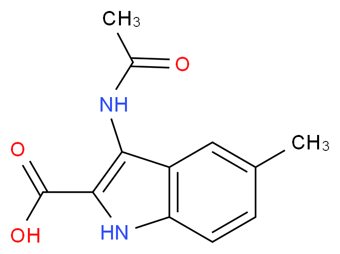 3-Acetylamino-5-methyl-1H-indole-2-carboxylic acid_分子结构_CAS_)