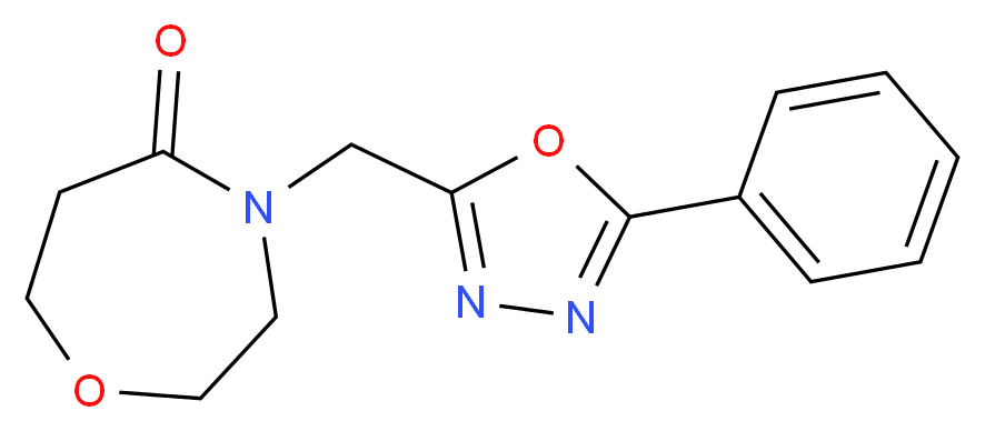 4-[(5-phenyl-1,3,4-oxadiazol-2-yl)methyl]-1,4-oxazepan-5-one_分子结构_CAS_)